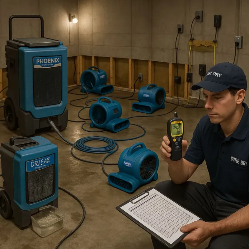 Structural Drying and Dehumidification process in Stanaford, WV